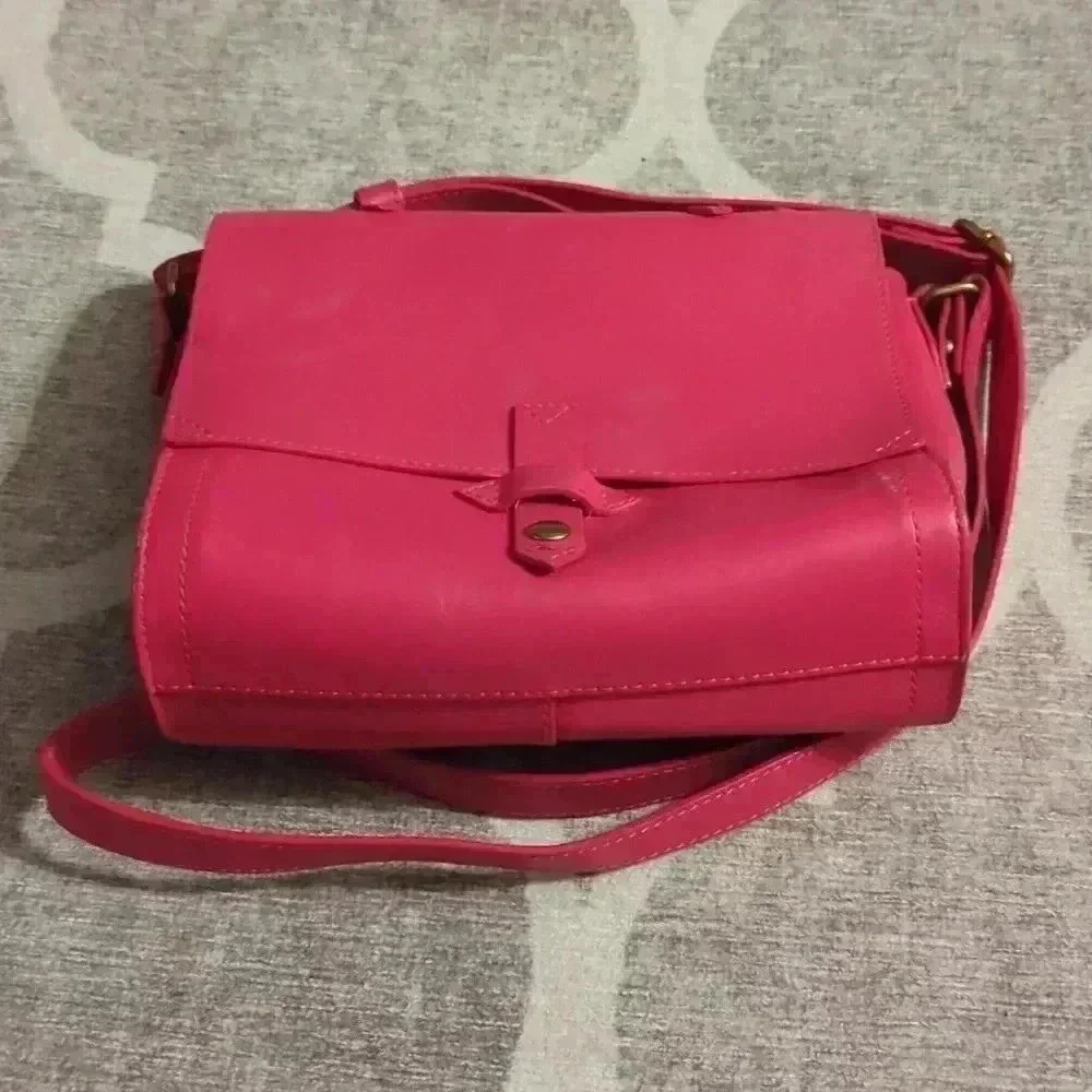 Pink Leather Crossbody Bag IIIBeCa by Joy Gryson